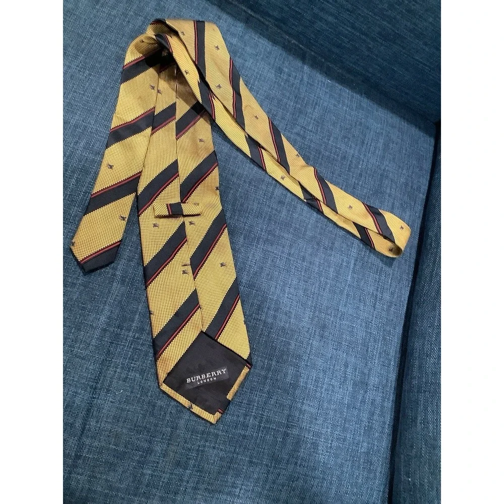 Burberry London Monogram 100% Silk Tie Made In Italy